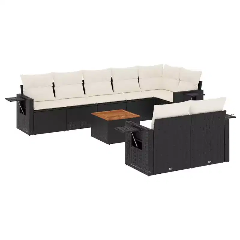 vidaXL Salon de jardin modulable en résine tressée avec coussins
