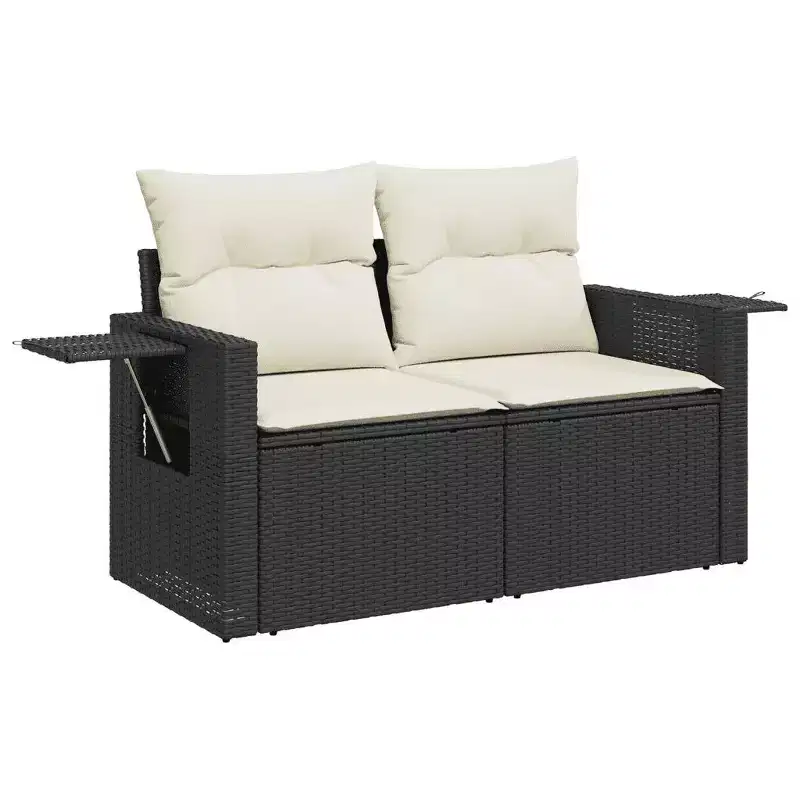 vidaXL Salon de jardin modulable en résine tressée avec coussins