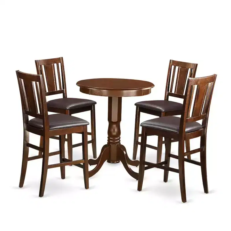 Ensemble table de hauteur comptoir avec 4 chaises - Ensemble de salle à manger moderne pour cuisine ou salle à manger