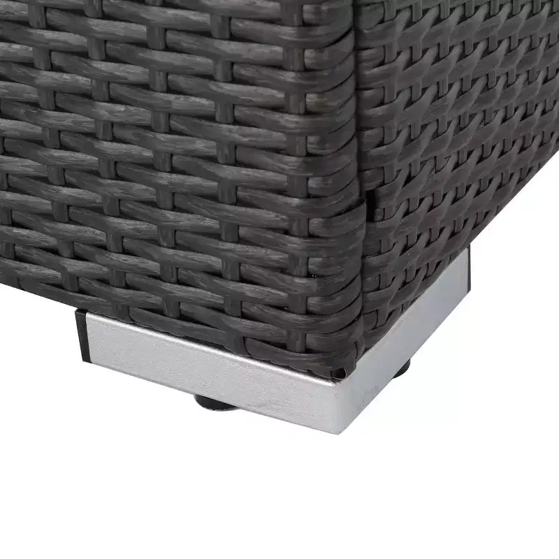 Christopher Knight Home Canapé d'angle d'extérieur 3 pièces en osier Santa Rosa gris/gris clair
