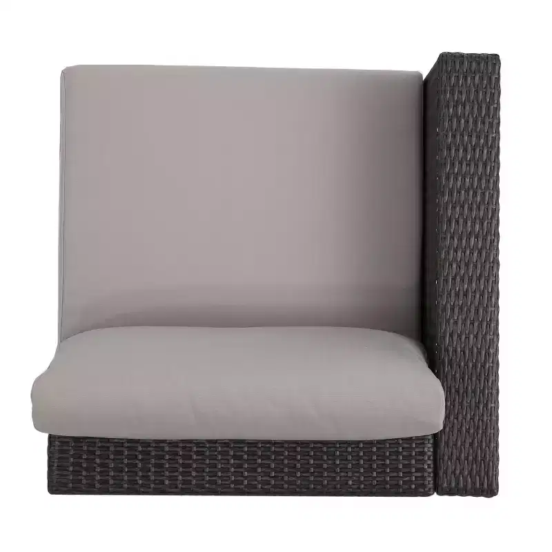 Christopher Knight Home Canapé d'angle d'extérieur 3 pièces en osier Santa Rosa gris/gris clair