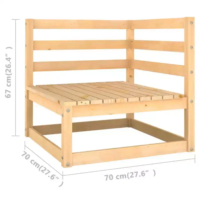 vidaXL Ensemble de Mobilier de Jardin 4 Pièces Canapé d'Angle Extérieur Bois de Pin Massif