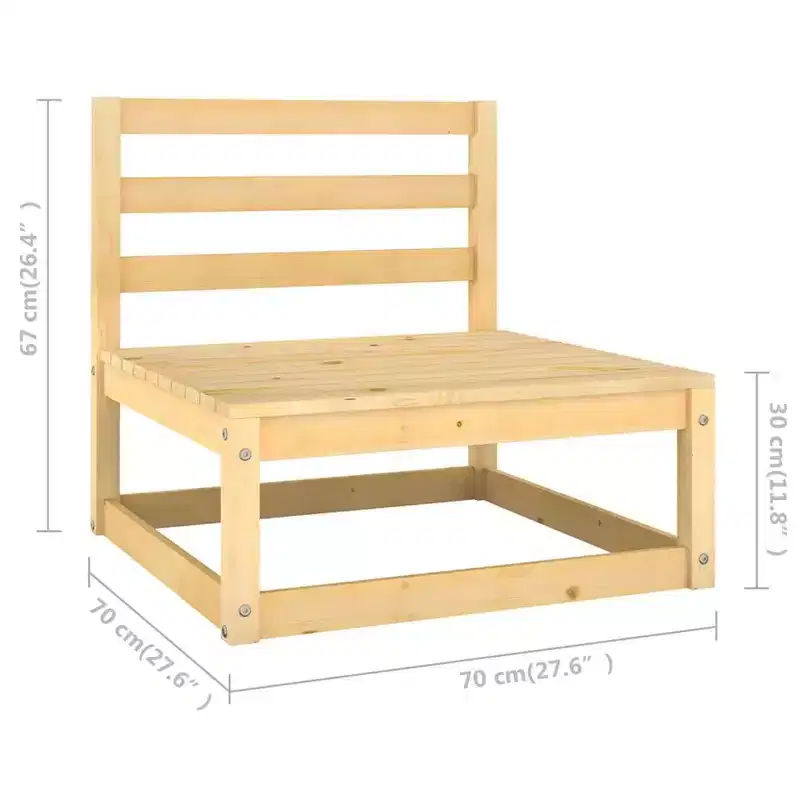vidaXL Ensemble de Mobilier de Jardin 4 Pièces Canapé d'Angle Extérieur Bois de Pin Massif