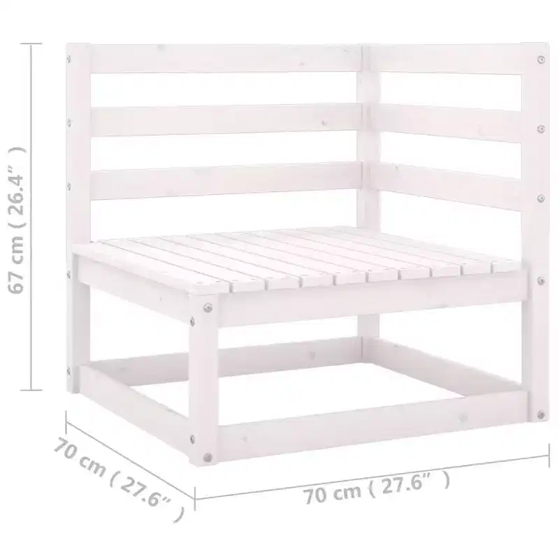 vidaXL Ensemble de Mobilier de Jardin 4 Pièces Canapé d'Angle Extérieur Bois de Pin Massif