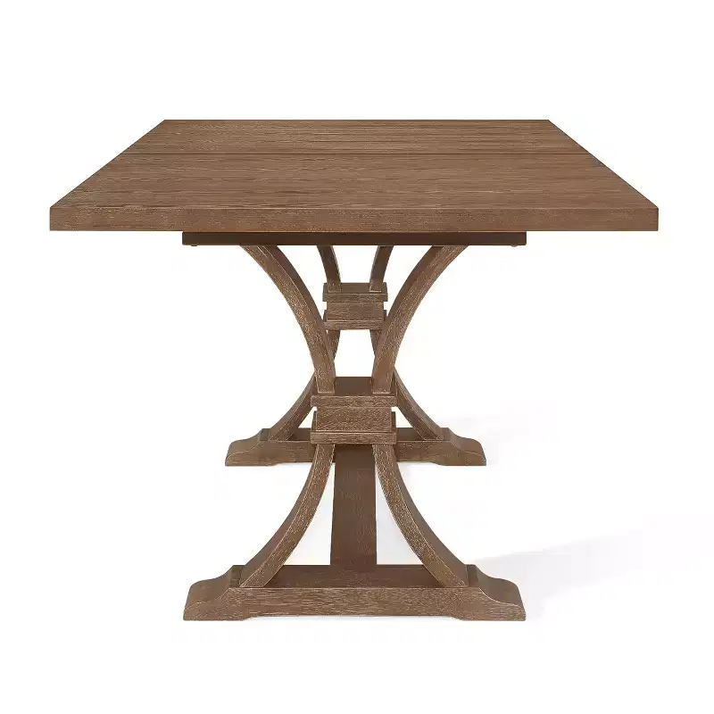 Christopher Knight Home Hudson Ensemble de salle à manger 7 pièces en bois rembourré extensible avec pied de table piédestal