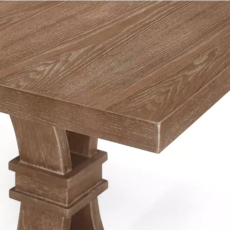 Christopher Knight Home Hudson Ensemble de salle à manger 7 pièces en bois rembourré extensible avec pied de table piédestal