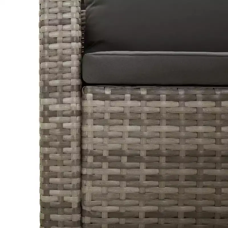 vidaXL Salon de jardin 3 pièces avec coussins en résine tressée gris