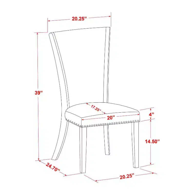 Ensemble de salle à manger 3 pièces HomeStock avec table ronde plateau bois massif finition blanc lin