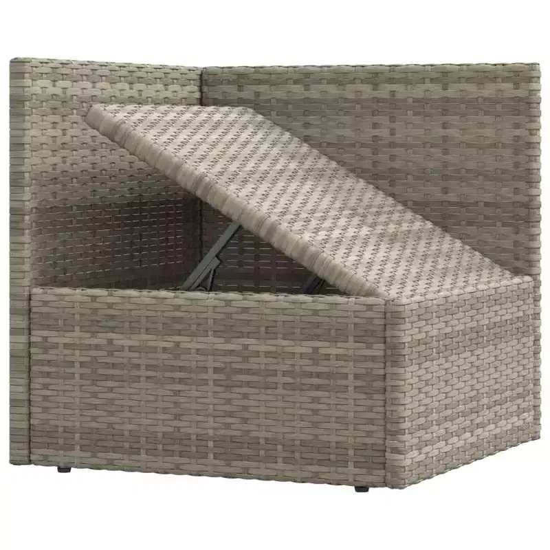 vidaXL Ensemble de Mobilier de Jardin - Canapé Sectionnel 6 Pièces en Résine Tressée Grise - Sièges Ajustables, Coussins Inclus