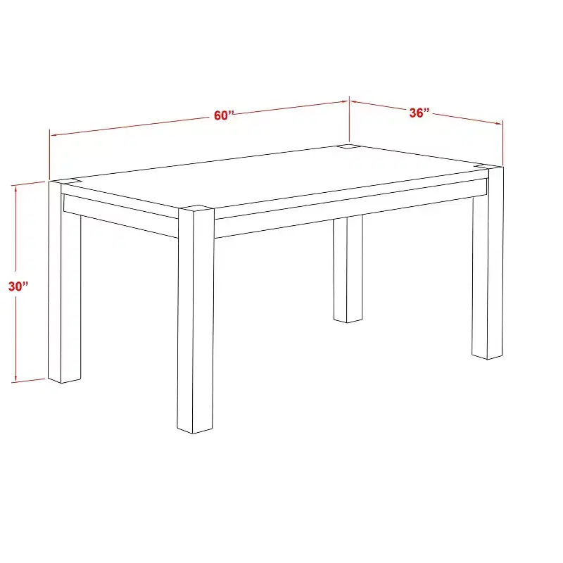 Ensemble de salle à manger moderne 5 pièces HomeStock Belmont – 4 chaises de salle à manger, table à manger en bois – Siège en tissu de lin gris, dossier haut (Finition Noyer Antique)
