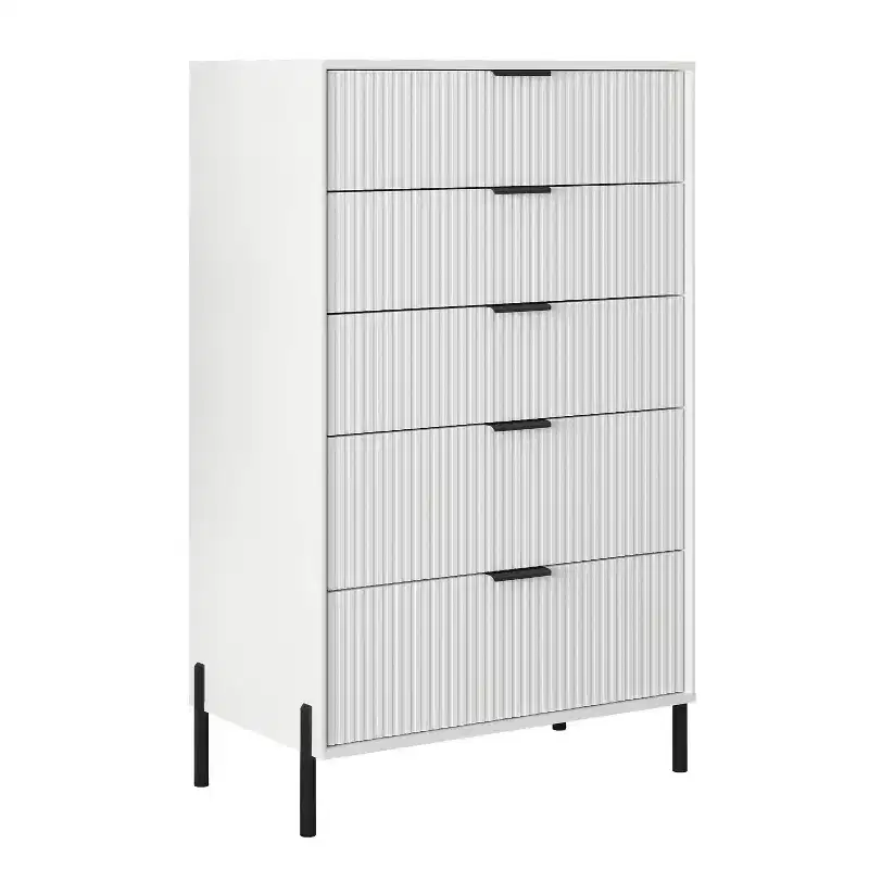 Ensemble de commode de chambre à coucher Festivo 4 pièces « Modern Elegance », une commode à 6 tiroirs et 2 tables de chevet à 2 tiroirs
