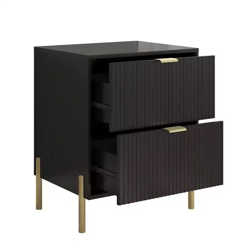 Ensemble de commode de chambre à coucher Festivo 4 pièces « Modern Elegance », une commode à 6 tiroirs et 2 tables de chevet à 2 tiroirs