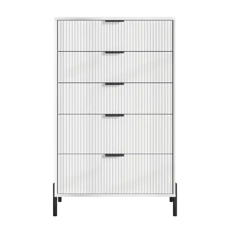 Ensemble de commode de chambre à coucher Festivo 4 pièces « Modern Elegance », une commode à 6 tiroirs et 2 tables de chevet à 2 tiroirs