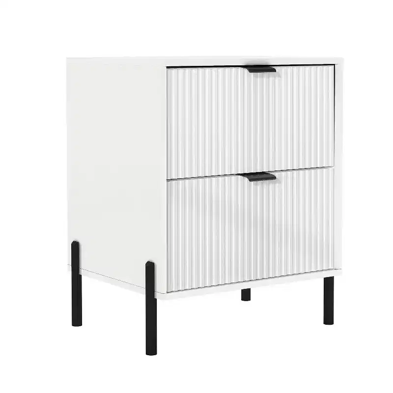 Ensemble de commode de chambre à coucher Festivo 4 pièces « Modern Elegance », une commode à 6 tiroirs et 2 tables de chevet à 2 tiroirs