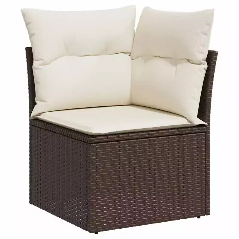 vidaXL Salon de jardin 7 pièces avec coussins, sectionnel d'extérieur en résine tressée, design modulaire, plusieurs coloris