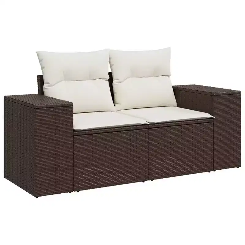 vidaXL Salon de jardin 7 pièces avec coussins, sectionnel d'extérieur en résine tressée, design modulaire, plusieurs coloris