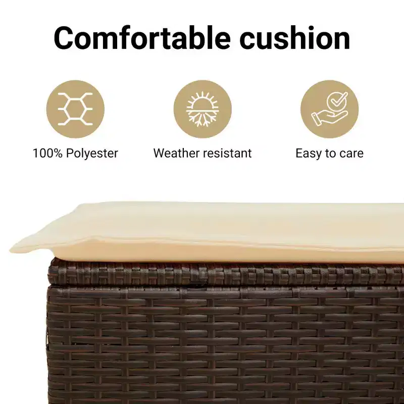 vidaXL Salon de jardin 7 pièces avec coussins, sectionnel d'extérieur en résine tressée, design modulaire, plusieurs coloris