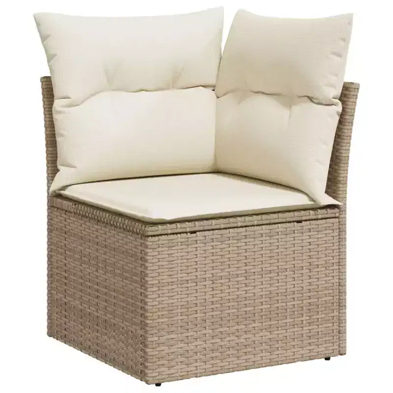 vidaXL Salon de jardin 7 pièces avec coussins, sectionnel d'extérieur en résine tressée, design modulaire, plusieurs coloris