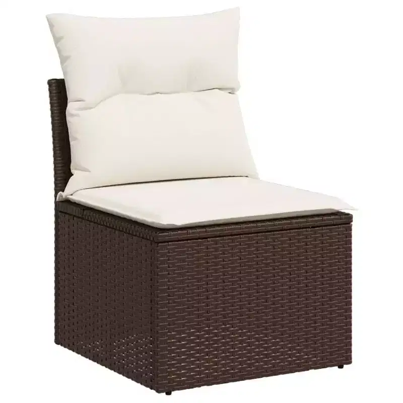 vidaXL Salon de jardin 7 pièces avec coussins, sectionnel d'extérieur en résine tressée, design modulaire, plusieurs coloris