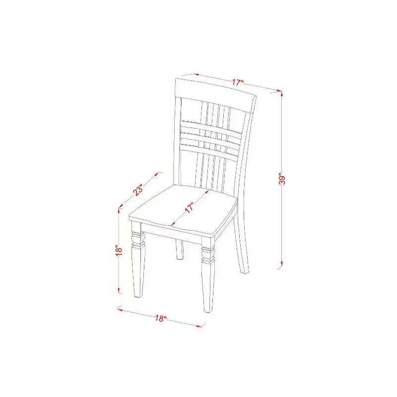 Ensemble de salle à manger rond - Table et chaises de cuisine 5 pièces - Style du Sud-Ouest - Fini cerisier noir