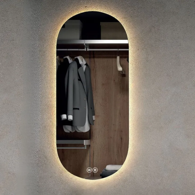 Specchio da bagno retroilluminato LED anti appannamento 50x90 cm - Liddy