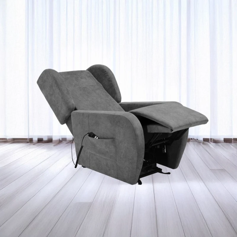 Poltrona alza persona con 2 motori tessuto color grigio - Lift 2