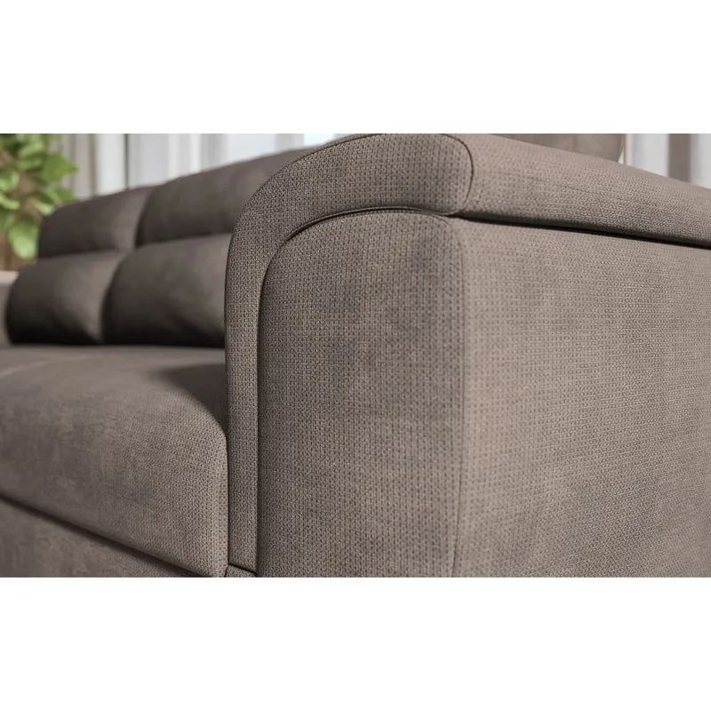 Divano con letto estraibile e penisola reversibile colore cappuccino 273 cm - Jorell