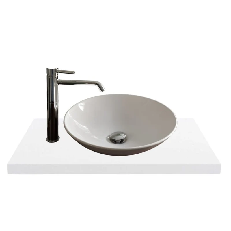Piano per lavabo rettangolare colore bianco 80x48 cm - Keba
