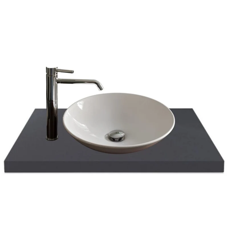 Piano lavabo rettangolare truciolare antracite satinato 120x47x3.8H