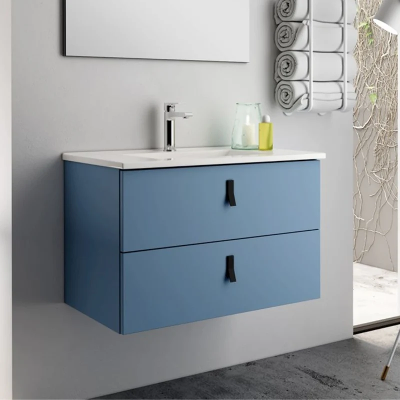 Mobile bagno sospeso con 2 cassetti colore blu 60x45x48H cm - Vitty