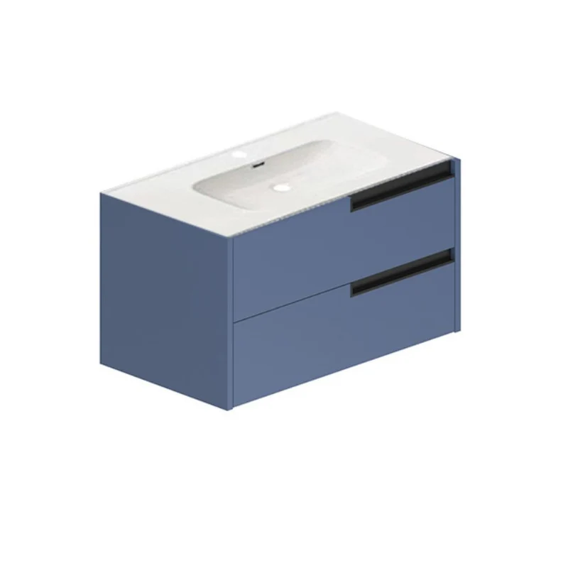 Mobile bagno sospeso 80 cm con cassetti colore azzurro - Former