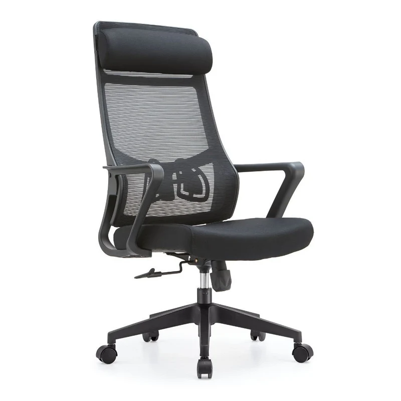 Poltrona ufficio Pasco colore nero schienale alto traforato