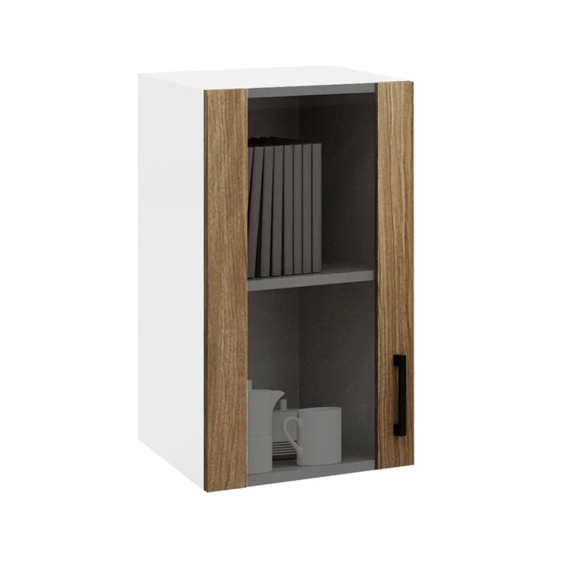 Vetrina pensile per cucina con 1 anta colore noce naturale 40x72H cm