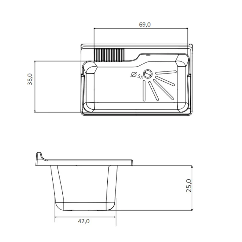Mobile lavatoio con doppia anta in pvc colore bianco 80x50X85H cm - Artemio