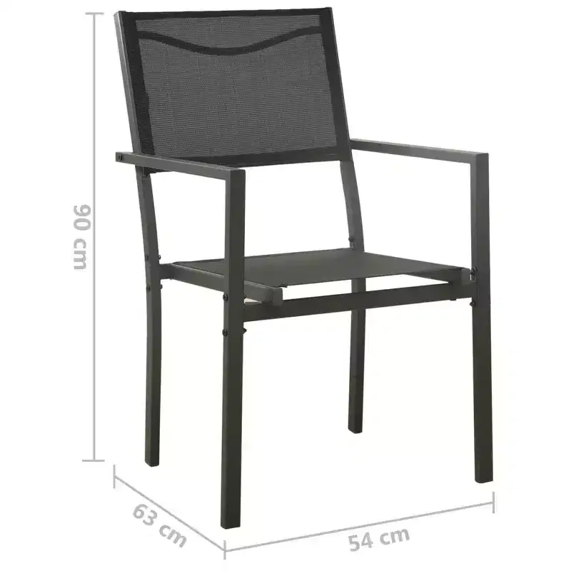 vidaXL Ensemble repas d'extérieur anthracite, noir