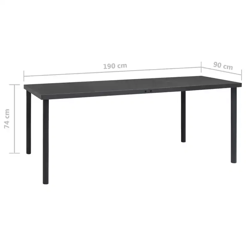 vidaXL Ensemble repas d'extérieur anthracite, noir