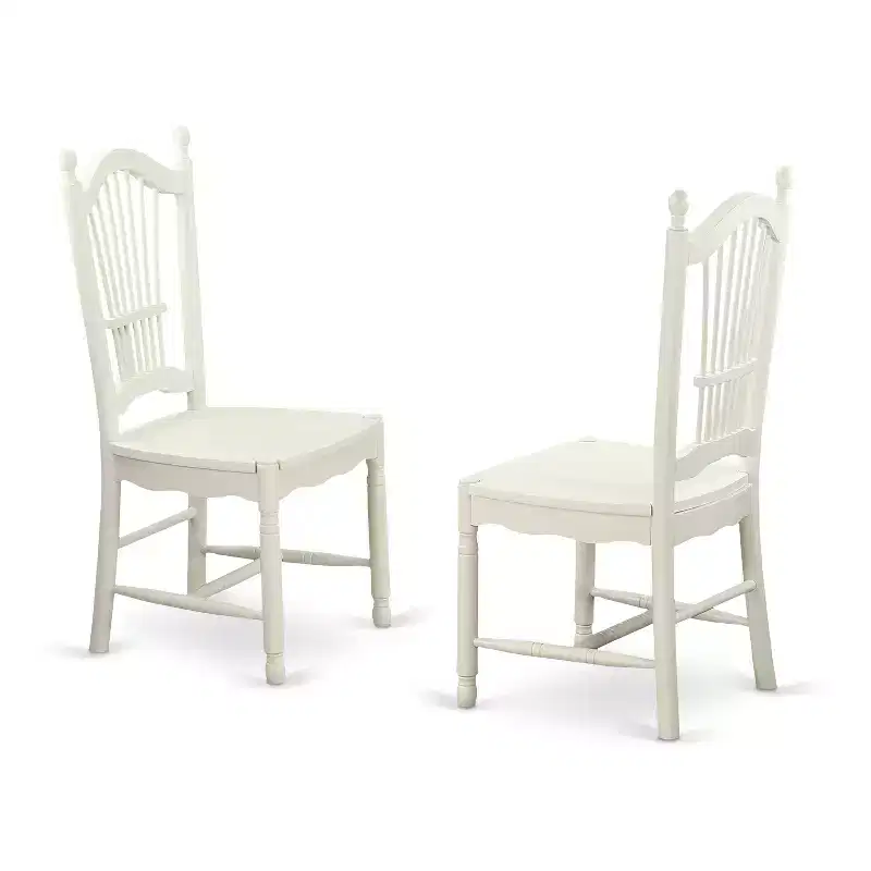 Ensemble de salle à manger moderne 5 pièces - Table ronde et 4 chaises - Ensemble de cuisine blanc lin