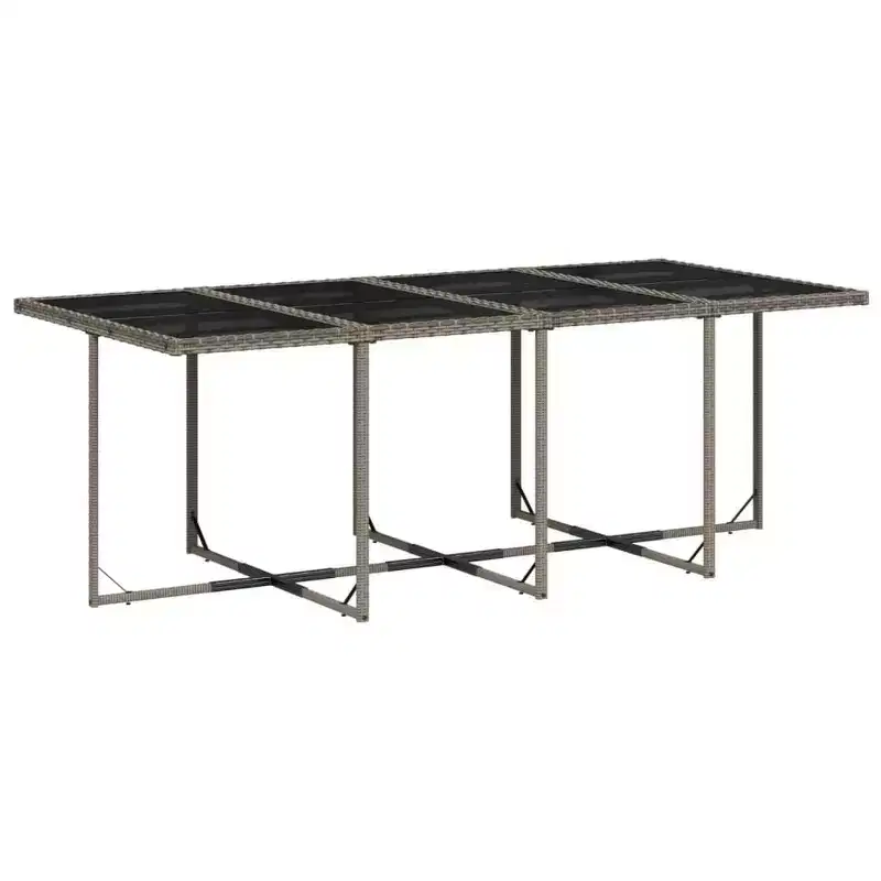 vidaXL Ensemble de salle à manger d'extérieur 8 places Résine tressée Gris 9 pièces