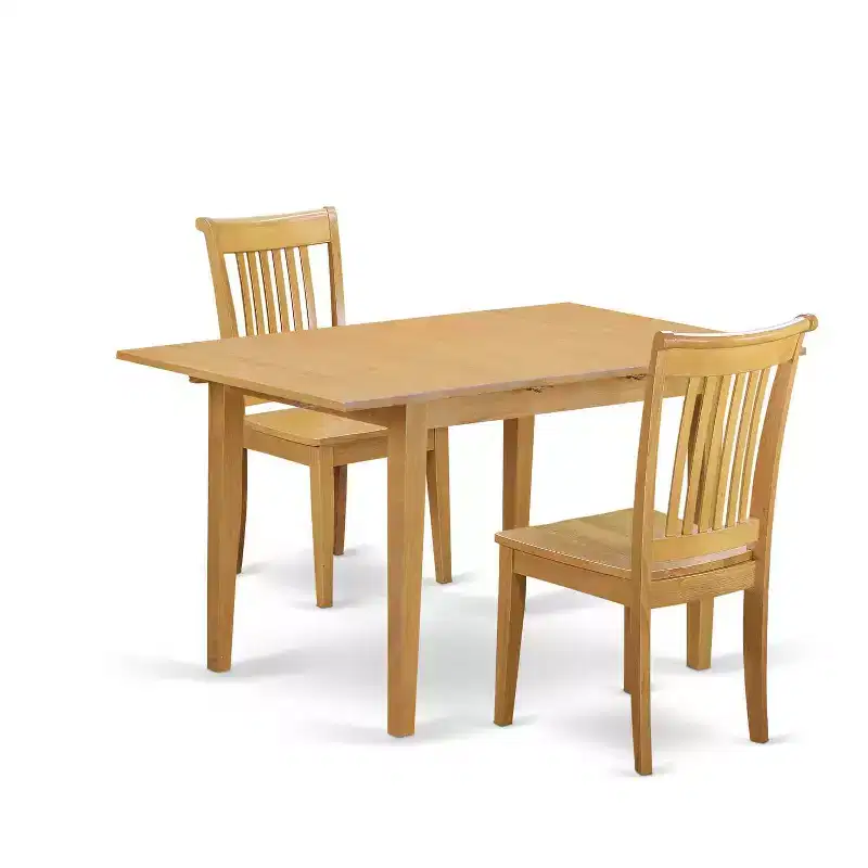 Ensemble de salle à manger 3 pièces Table et chaises - Table de cuisine avec chaises - Petit ensemble de salle à manger - Finition Chêne Élégante
