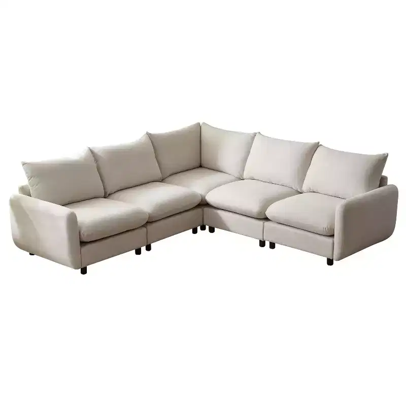 Ensemble de canapé modulaire capitonné moderne 5 pièces Christopher Knight Home Acker, blanc
