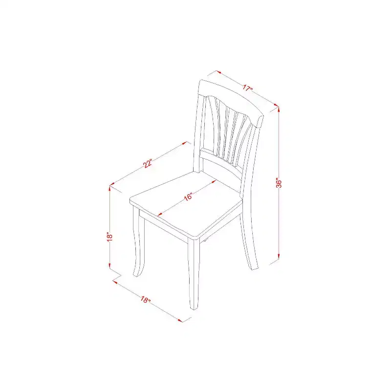 Ensemble de salle à manger Art Déco - Table ronde et chaises 5 pièces - Finition cerisier crème