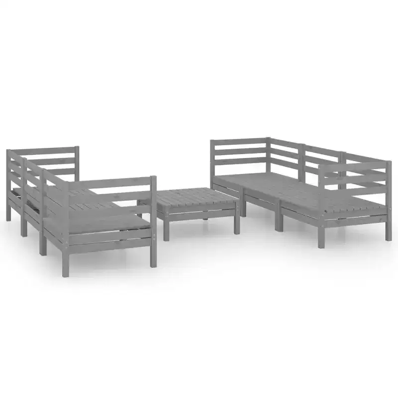 vidaXL Ensemble de jardin modulable en pin massif gris