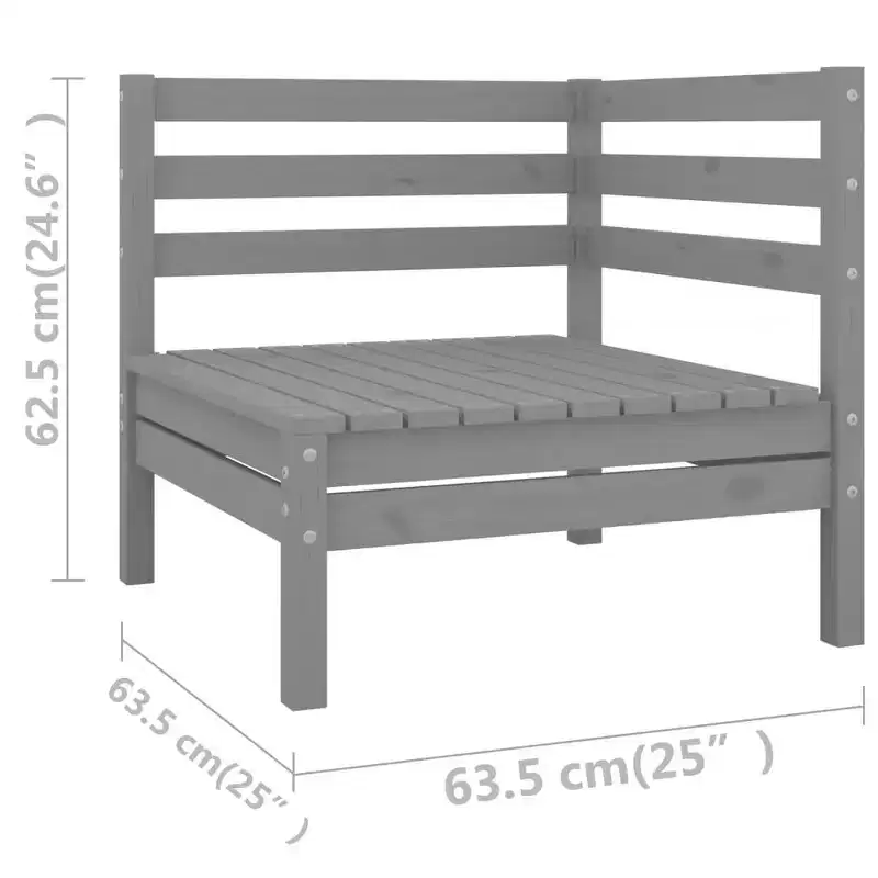 vidaXL Ensemble de jardin modulable en pin massif gris