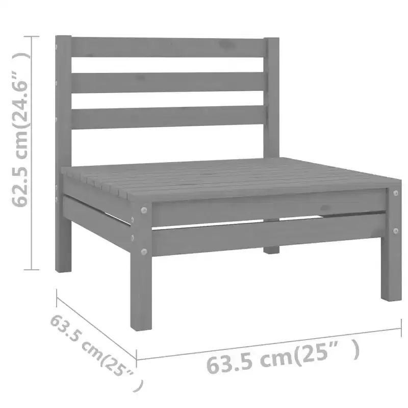 vidaXL Ensemble de jardin modulable en pin massif gris