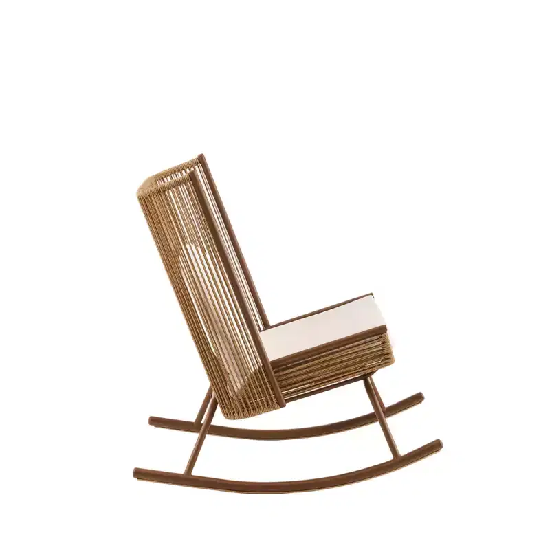 Christopher Knight Home Yann Ensemble de mobilier de jardin moderne en métal avec fauteuil à bascule et plateau de table en céramique