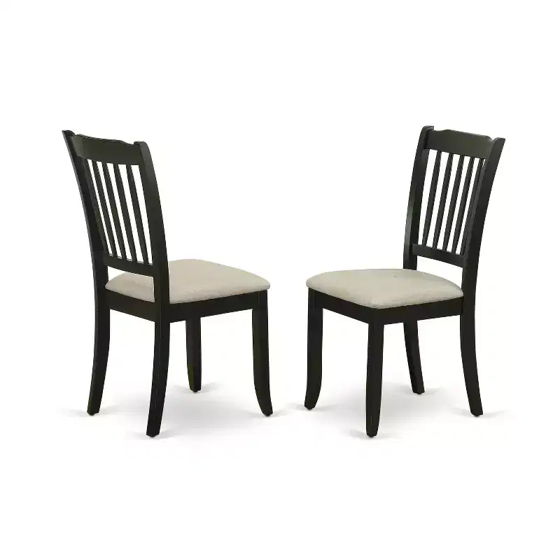 HomeStock Duda7 Blk C Ensemble de salle à manger 7 pièces avec table de cuisine noire rectangulaire