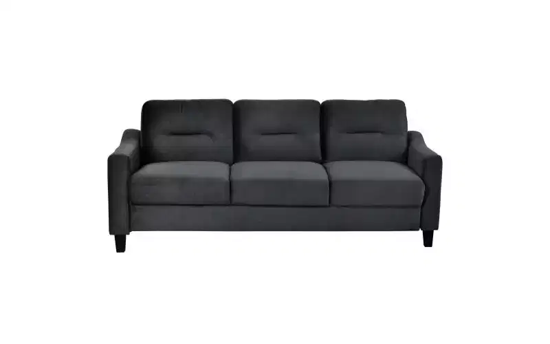 Canapés modulaires modernes PexFix 3 places, causeuse et fauteuil simple en velours avec cadre en bois massif pour salon, appartement, noir