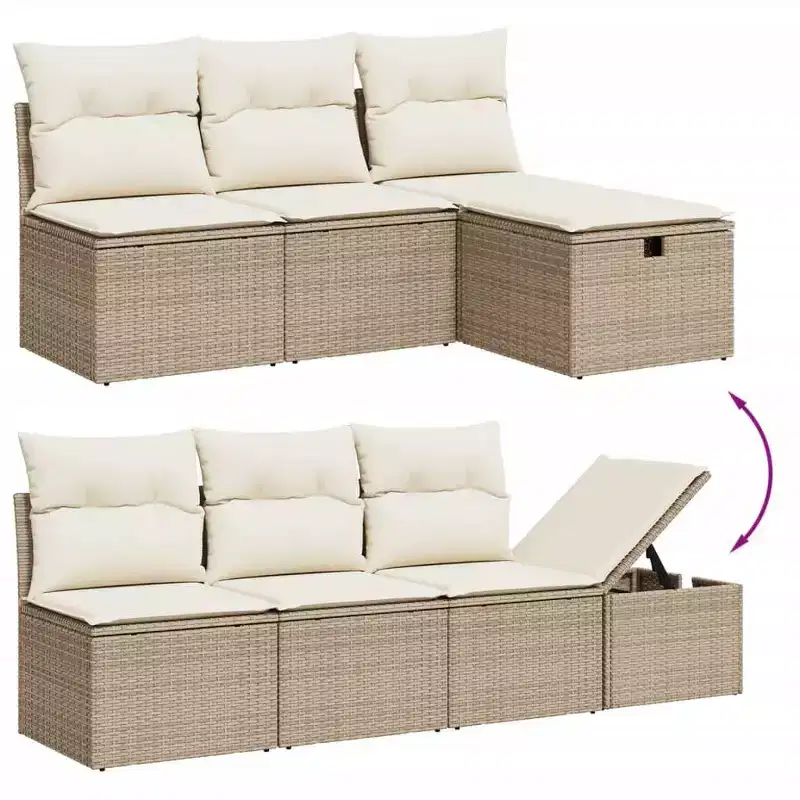 vidaXL Salon de jardin avec coussins de différentes couleurs