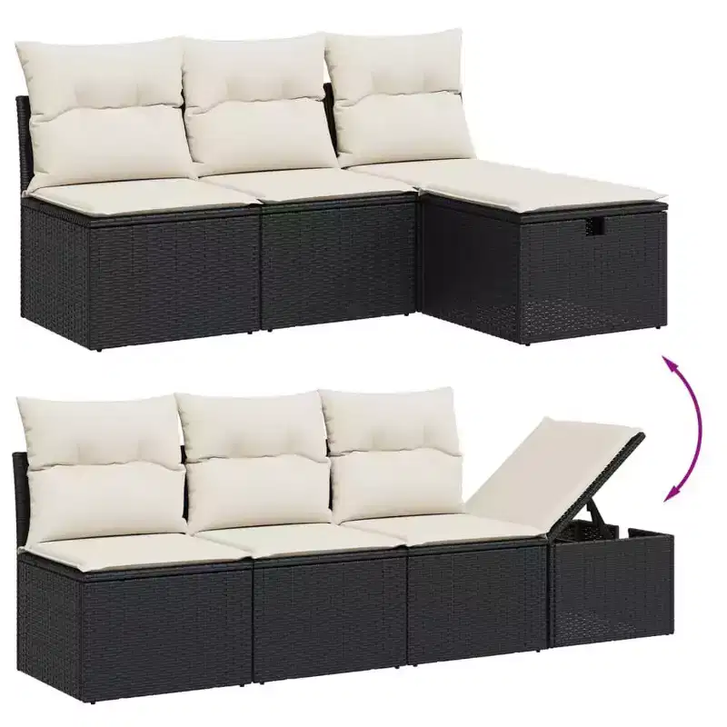 vidaXL Salon de jardin avec coussins de différentes couleurs