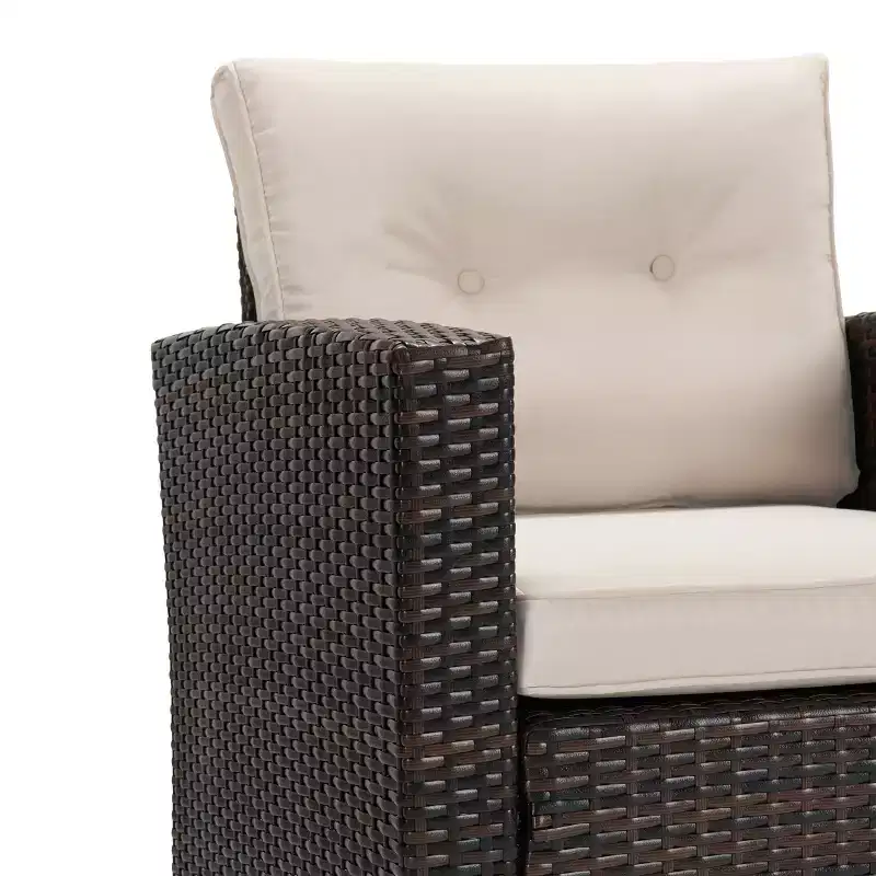 Ensembles de conversation 5 pièces pour patio avec coussins, table basse de rangement et table d'appoint
